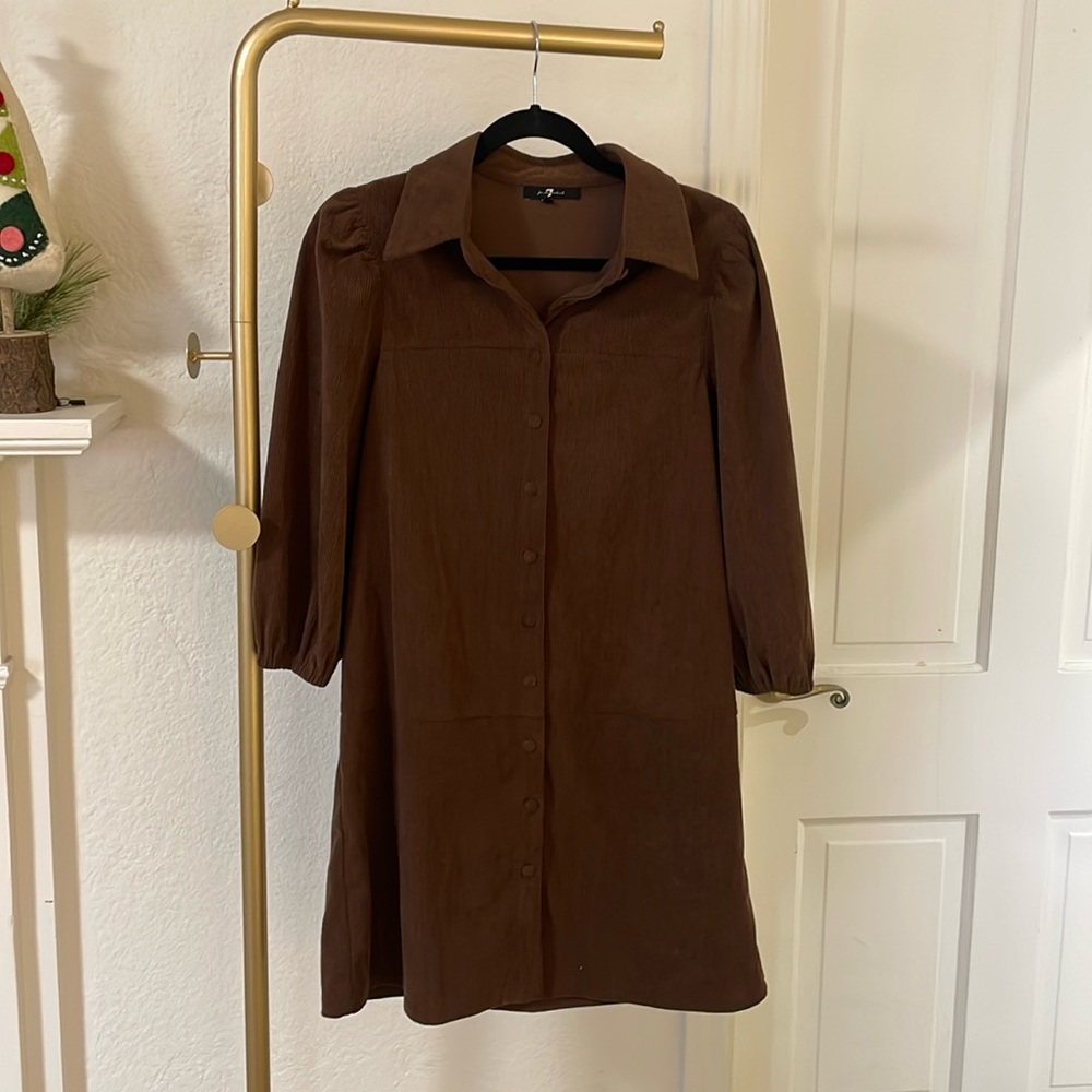 7 for All Mankind Brown Corduroy Dress Size Small